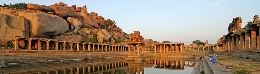 Blue searches for brand strategy at the Hampi temple ruins, India